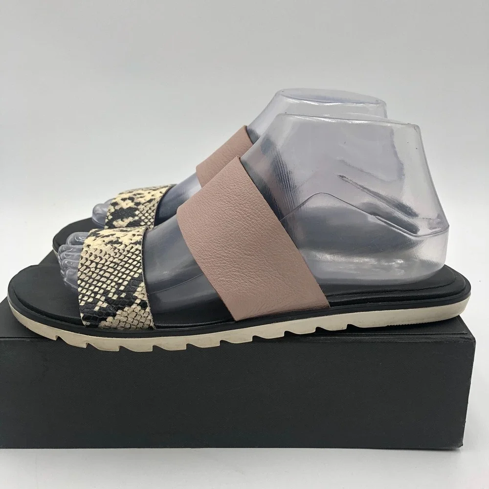 Sorel Ella II Slide Sandals‎ Women's 8 Mauve Pink Leather Slip On Comfort Shoes